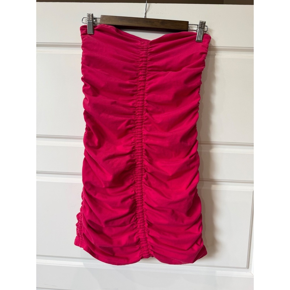 🌻3/$10 Zara Pink Ruched Strapless Tube Corset Dress Medium Barbiecore Y2K Summer